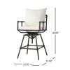 Outdoor Patio Swivel Bar Stool Height Adjustable Barstool with Cushions