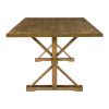 TREXM 6-Piece Farmhouse Dining Table Set 72" Wood Rectangular Table, 4 Upholstered Chairs with Bench (Walnut)