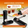 Electric Salt and Pepper Grinder Set, One Hand Adjustable Coarseness, Battery Powered with Stand, Seasoning Tools for Kitchen, Dining or Gifts, Black